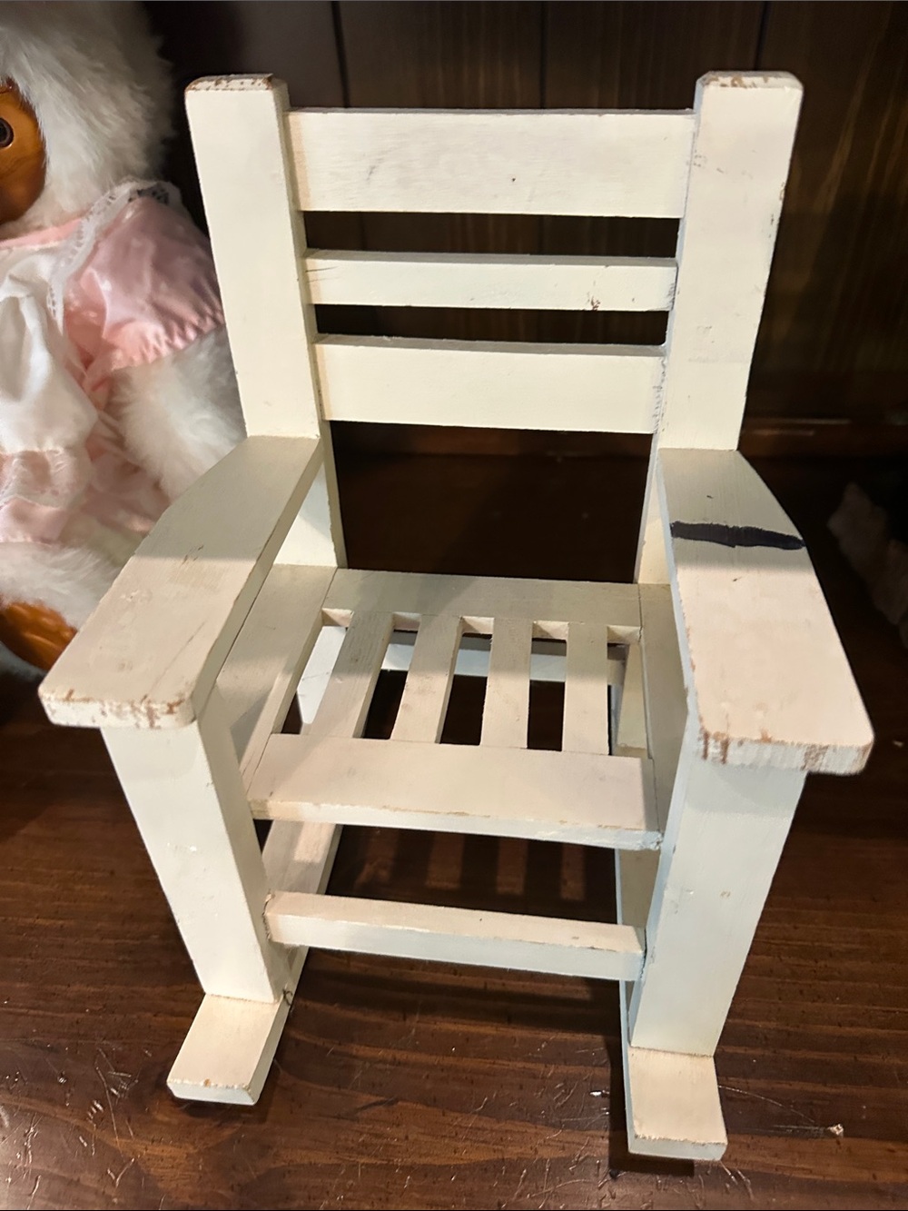White Kids Wooden Rocking Chair - Classic Mini Rocker - Picture 3 of 3
